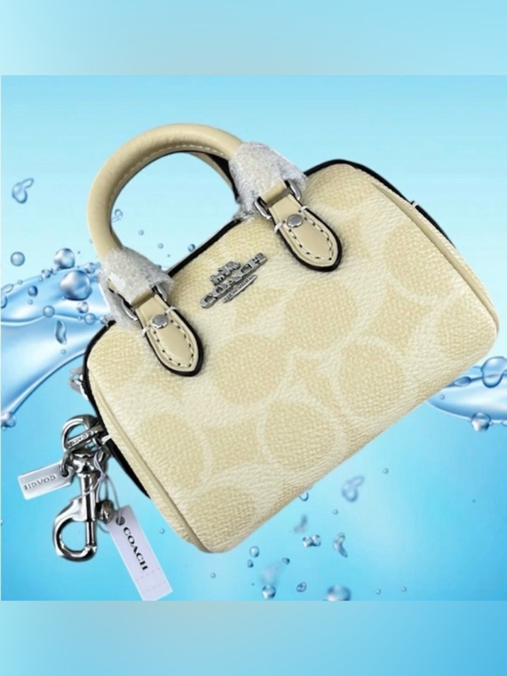 Coach Mini Rowan Cream Signature Mini Satchel